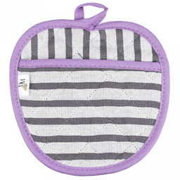 Прихватка с запахом 19х19см "Лайн-3", форма "Яблоко", рогожка 171г/м2, хлопок 100%, наполнитель - ватин 280г/м2, на пластмассовом подвесе, "Домашняя мода" (Россия)