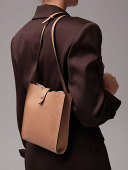 Кожаная сумка кросс-боди Leya DBR 30919 бежевая нуга фото 2