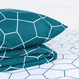 Постельное бельё Этель 2 сп Emerald hexagon 175*215 см, 200*220 см, 70*70 см-2 шт, бязь 125 г/м2, хл 100%  фото 2