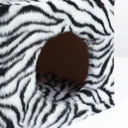 Домик для кошек с когтеточкой, квадратный, 3х-этажный, 35 х 45 х 75см, ковролин, зебра - Пижон фото 4