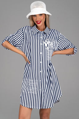 Платье  рубашка Молли (крупная полоска) - Эльза фото 18