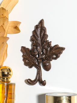 Крючки настенные «Листья с ягодками», ключница декоративная, чугун, 10.3×1.8×14.3 см