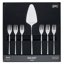 52496 GIPFEL Набор столовых приборов для десерта SOLVAY 7 пр. Материал: нерж.сталь 18/10. Зеркальная полировка.