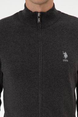 Erkek Slim Fit Antrasit Melanj Triko H_rka - U.s. polo assn фото 13