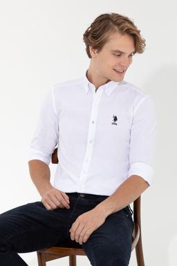 U. S. Polo Assn / Рубашка мужская белая Uzunkol Basic - U.s. polo assn фото 7