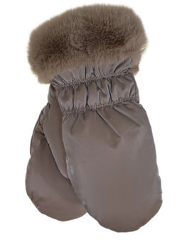 Зимние женские варежки с подкладом из искусственного меха, цвет коричневый