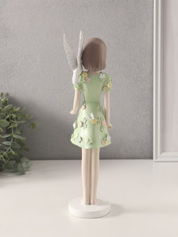 Фигурка «Девочка с белым голубем на плече», полистоун, 11×9.5×32.5 см