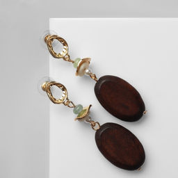 Серьги ассорти Ваканда стиль, овал, цвет коричневый