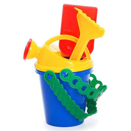 Набор игрушек для песочницы, 4 предмета: ведро, совок, грабли, лейка, МИКС - Соломон фото 5
