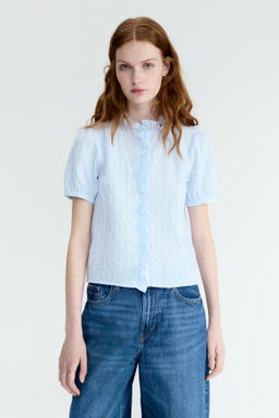 Blusa de algod?n con ribetes de volante - H&m фото 6