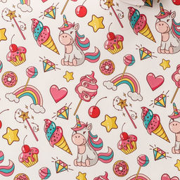 Набор упаковочной бумаги, глянцевая Единорожки ,50 70 см ,2 листа - UPAK LAND фото 3