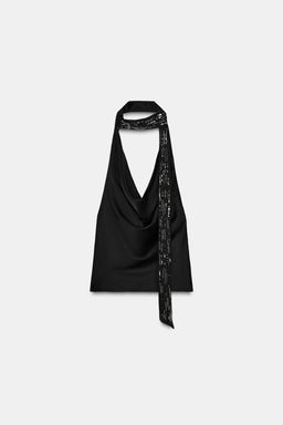 SATIN FOULARD BEAD TOP - Zara фото 6