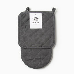 Набор кухонный Этель ECO grey: варежка 15×28 см, прихватка 19×19 см, 100% лён, 245 г/м²