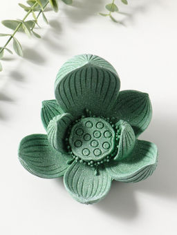 Сувенир полистоун "Лотос и Будда" зелёный 12,5х12,5х11 см