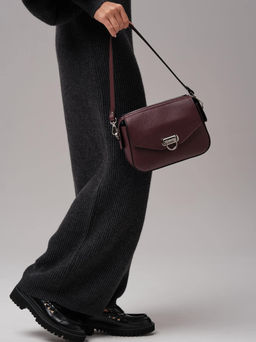 Сумка кожаная кросс-боди Azaro 3684 зимняя вишня