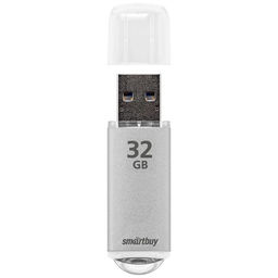 Флешка Smartbuy V-Cut, 32 Гб, USB 2.0, чтение до 25 Мб/с, запись до 15 Мб/с, серая