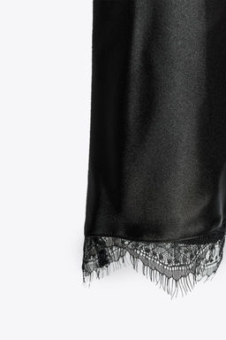 SATIN MIDI LACE SKIRT - Zara фото 5
