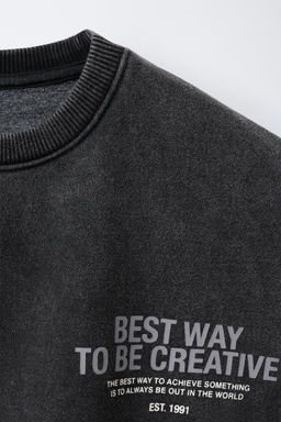 FADED-EFFECT SLOGAN SWEATSHIRT - Zara фото 3