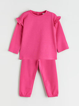 Basic K?z ?ocuk Sweatshirt ve E?ofman Alt 2li