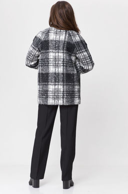 Пальто БелЭльСтиль 841 клетка серая  фото 103