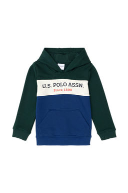 Erkek _ocuk Koyu Ye_il Kap__onlu Sweatshirt