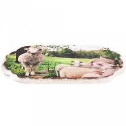 Подставка под горячее (панно) "Ферма" 14х22см h1см, керамика, фотопечать с глазурью, подложка пробковое дерево, в упаковке (Китай)