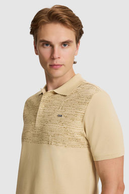 Erkek Bej Regular Fit Polo Yaka Ti__rt