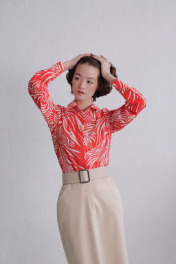 11529 Рубашка с супатной застёжкой красная - Martichelli фото 3