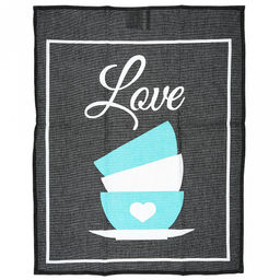 Полотенце кухонное 50х60см "Eat", набор 3шт, рогожка 156г/м2, хлопок 100%, на картоне, "Домашняя мода" (Россия)