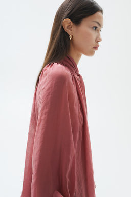 Blusa transparente con lazada al cuello - H&m фото 3