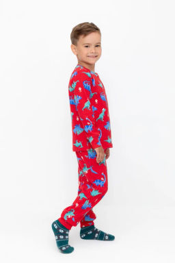 К 1552/насыщенно-красный,динозавры пижама дет - Crockid фото 6