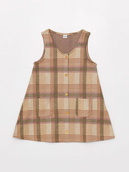 V Yaka Ekose K?z ?ocuk Elbise