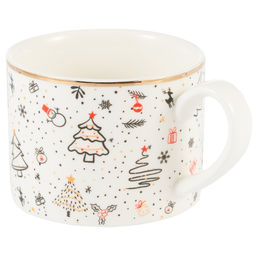 42939 GIPFEL Чайная пара CHRISTMAS: чашка 250 мл, блюдце 14 см. Материал: фарфор. Цвет: белый.  фото 5