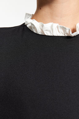 Trendyolmilla Siyah A Kesim Gomlek Detayl? Mini Dokuma Elbise TWOAW24EL00587  фото 7