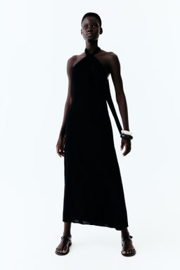 Vestido halter en mezcla de lino - H&m фото 4