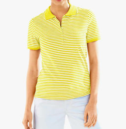 Блузка поло, желто-белая