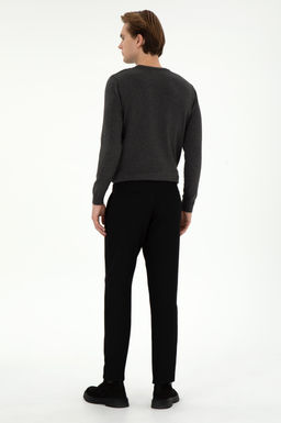 Erkek Jogger Fit Siyah Kanvas Pantolon