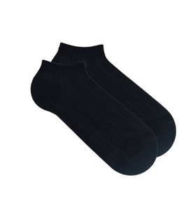 Короткие носки р.40-45 Перфорация Полоски Чёрные - Krumpy фото 2