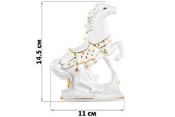 Фигурка декоративная 11*5*14,5 см Лошадь белая с золотом, фарфор - Elan gallery фото 2