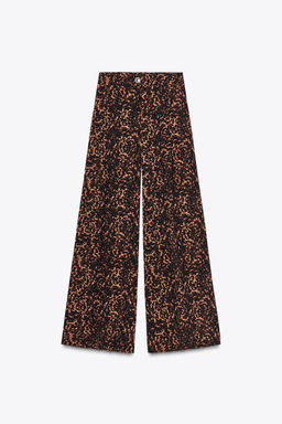ANIMAL PRINT PALAZZO TROUSERS - Zara фото 4