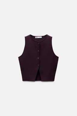 BUTTONED KNIT VEST TOP - Zara фото 30