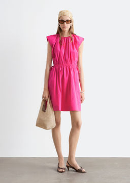 Vestido sin mangas con cord?n en la cintura