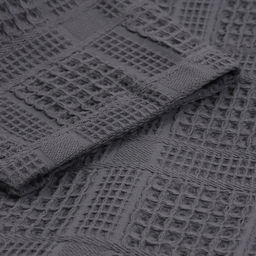 Халат вафельный женский SL HOME: Chess «Гри Сандре», размер S, хлопок 100%, тёмно-серый