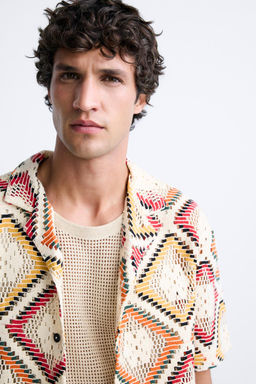 GEOMETRIC CROCHET SHIRT - Zara фото 5