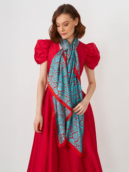 Большой, мягкий, тонкий и очень нежный двусторонний палантин с рисунком - Tantino фото 2