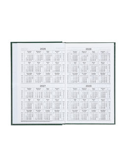 Ежедневник датированный Calligrata, А5, 2026, твёрдая обложка из бумвинила, 168 листов, тёмно-зелёный