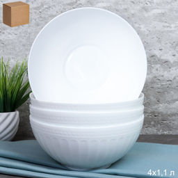 Набор суповых тарелок 4 штуки Богатырь 1100 мл белый Египет / LMW-70 (WHITE) /уп 12/