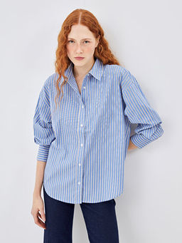 ?izgili Oversize Poplin Kad?n G?mlek