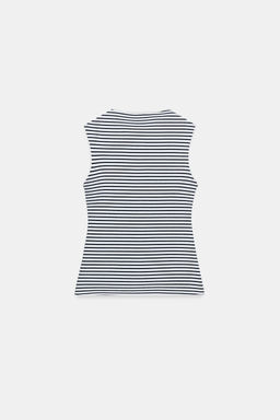 TOP CHALECO BOTONES / rayas - Zara фото 8