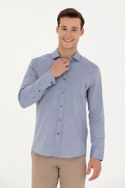 U. S. Polo Assn / Мужская темно-синяя рубашка с длинным рукавом - U.s. polo assn фото 10